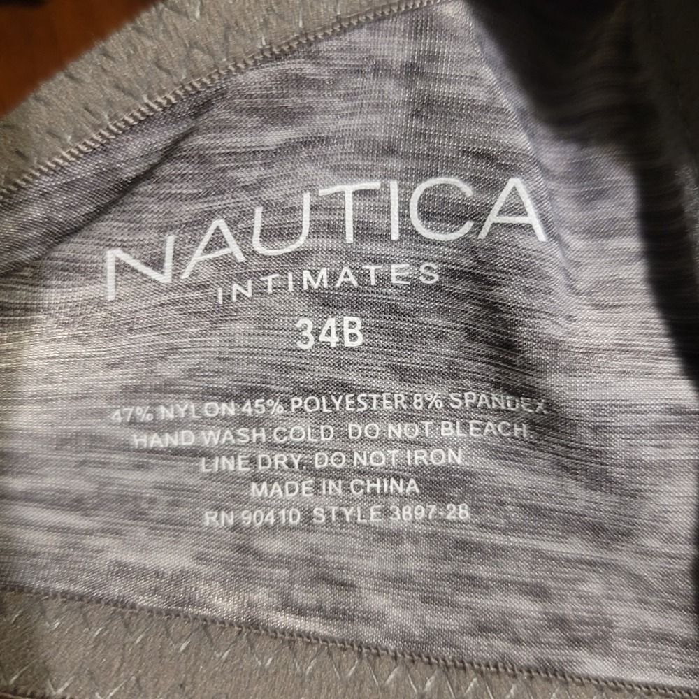 Nautica Intimates Bra Womens 34B Gray Wireless Padded Bralette Adjustable Straps - Picture 4 of 4